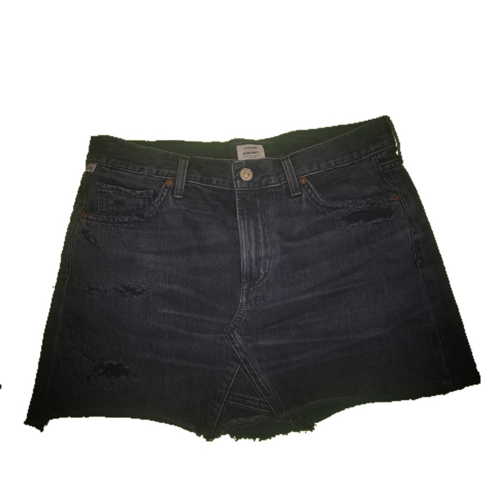 Citizen of Humanity Black Denim Mini Skirt